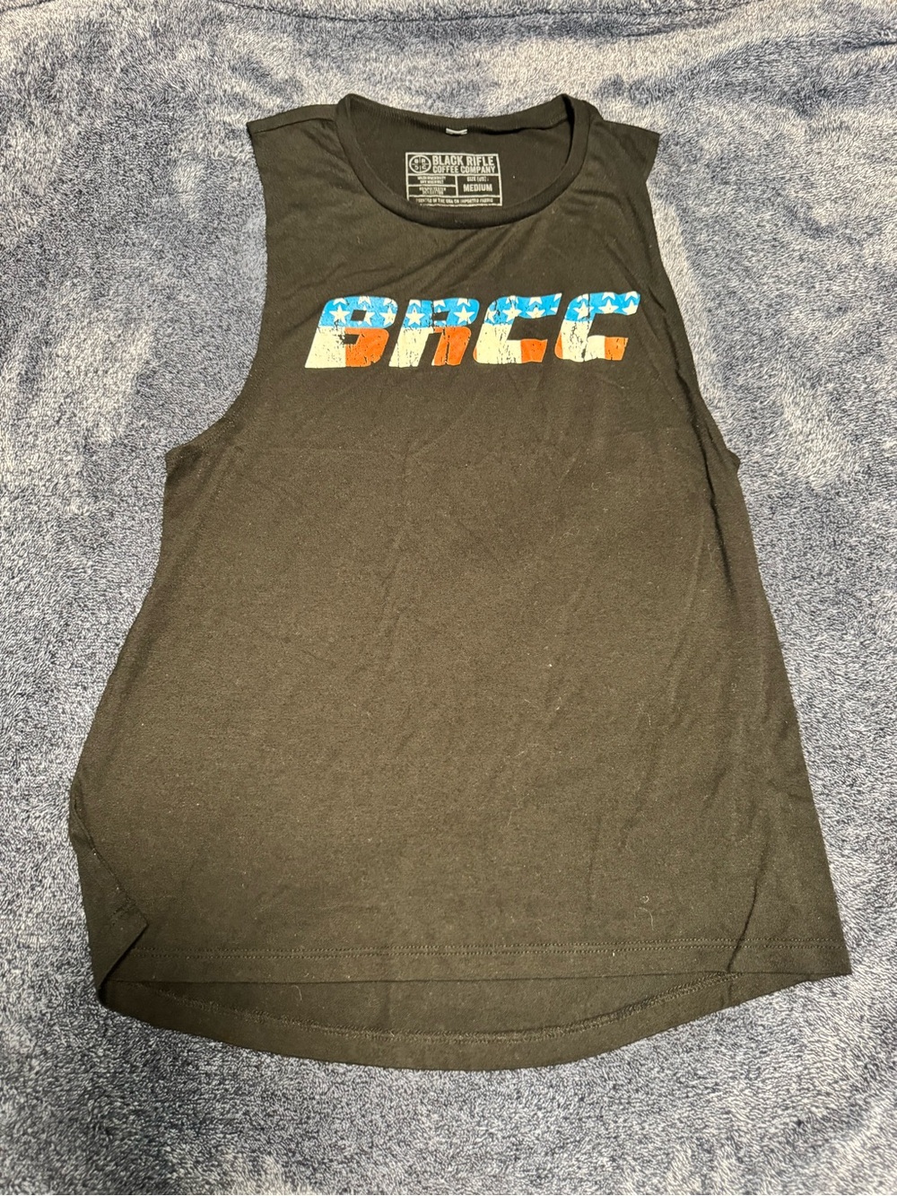 BRCC Sleeveless Graphic Tank - Black with Blue & Orange Logo